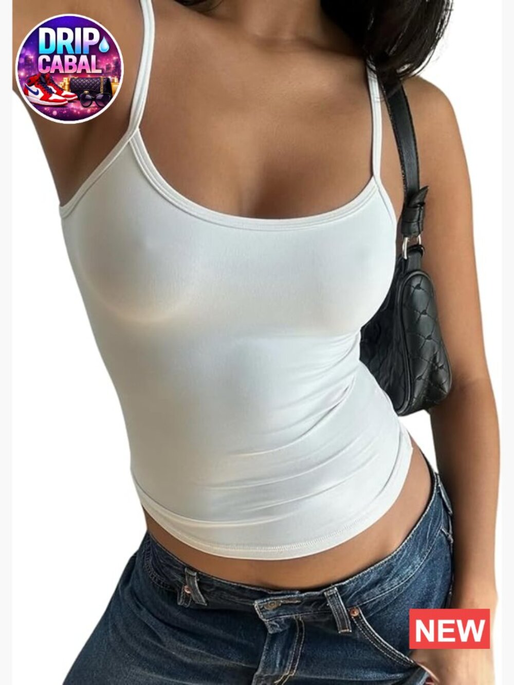 Braless Tank Top Fitted Spaghetti Strap Cami Going Out Workouts Y2K Basic Top